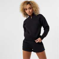 Usa Pro Quarter Zip Top Womens Черно Дамски полар