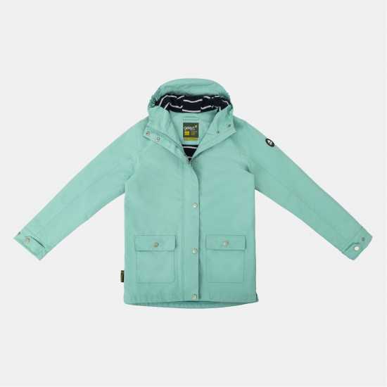 Gelert Непромокаемо Яке Girls Coast Hooded Stormlite 5000Mm Waterproof Jacket Sage Green 