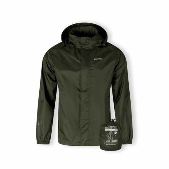 Непромокаемо Яке Men Packaway Waterproof Jacket With Hood Khaki  