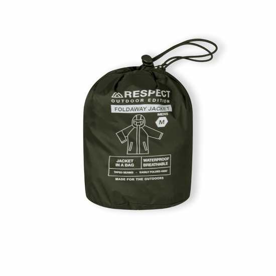 Непромокаемо Яке Men Packaway Waterproof Jacket With Hood Khaki  