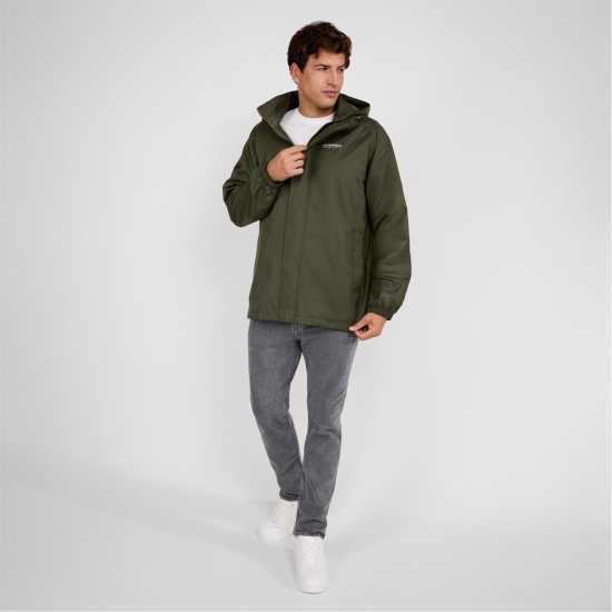 Непромокаемо Яке Men Packaway Waterproof Jacket With Hood Khaki  
