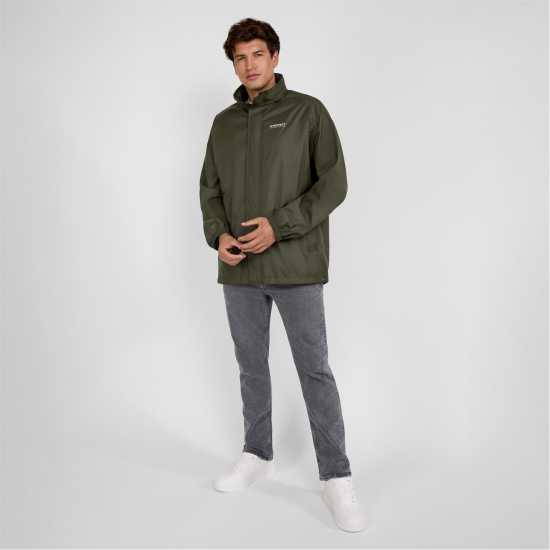 Непромокаемо Яке Men Packaway Waterproof Jacket With Hood Khaki  