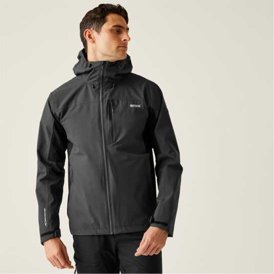 Непромокаемо Яке Мъжко Regatta Birchdale Waterproof Jacket Mens Ясен/Черен Мъжко водонепромокаемо облекло