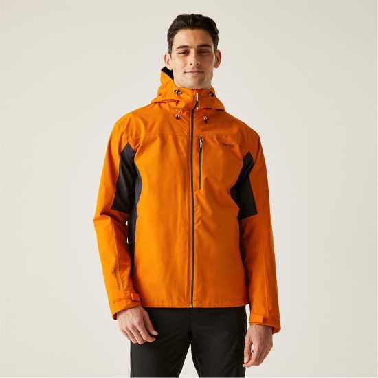 Непромокаемо Яке Мъжко Regatta Birchdale Waterproof Jacket Mens Оранжево/Сиво Мъжко водонепромокаемо облекло