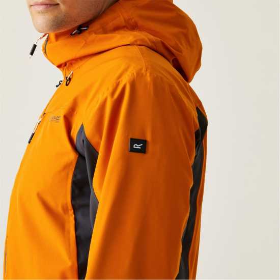 Непромокаемо Яке Мъжко Regatta Birchdale Waterproof Jacket Mens Оранжево/Сиво Мъжко водонепромокаемо облекло