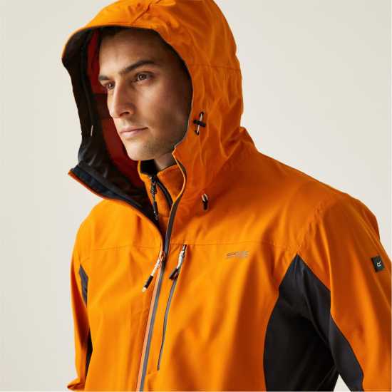 Непромокаемо Яке Мъжко Regatta Birchdale Waterproof Jacket Mens Оранжево/Сиво Мъжко водонепромокаемо облекло