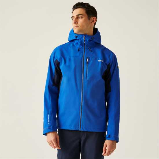 Непромокаемо Яке Мъжко Regatta Birchdale Waterproof Jacket Mens Синьо/Морско синьо Мъжко водонепромокаемо облекло