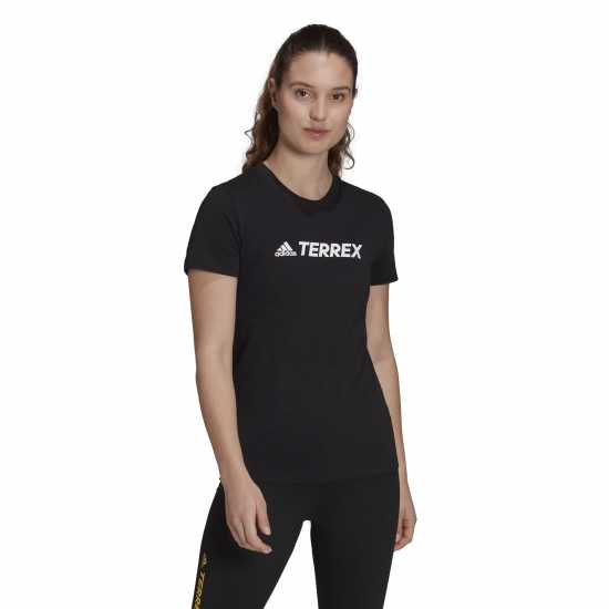 Adidas Terrex Classic Logo T-Shirt Womens Black/White Дамски тениски и фланелки