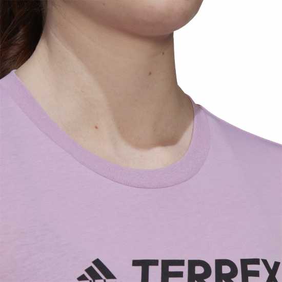 Adidas Terrex Classic Logo T-Shirt Womens Bliss Lilac Дамски тениски и фланелки