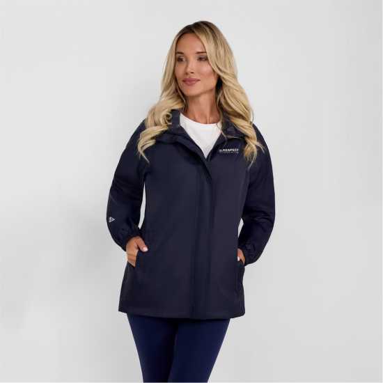 Непромокаемо Яке Women Packaway Waterproof Jacket With Zipped Pockets Navy  
