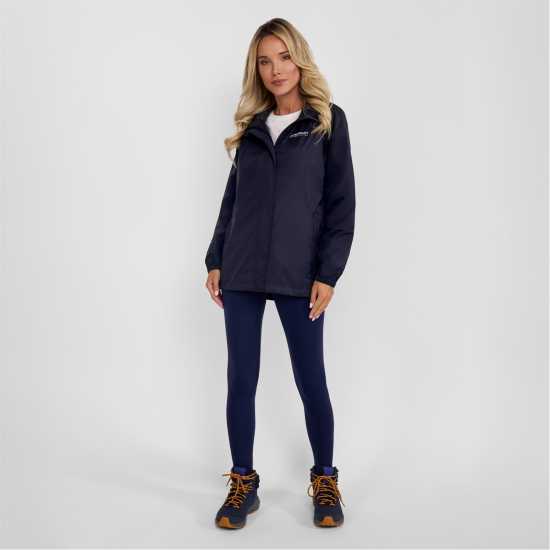 Непромокаемо Яке Women Packaway Waterproof Jacket With Zipped Pockets Navy  