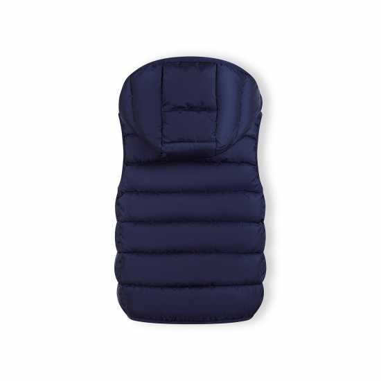 Girls Quilted Gilet Full Zip Detachable Hood Navy Girls Quilted Gilet Full Zip Detachable Hood Navy