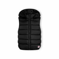 Girls Quilted Gilet Detachable Hood Black  
