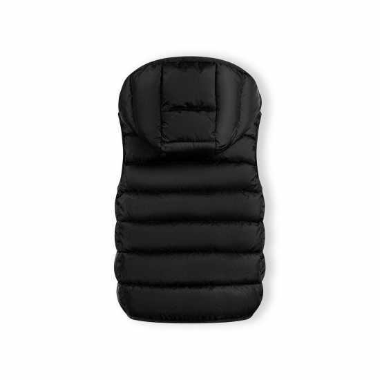 Girls Quilted Gilet Detachable Hood Black Girls Quilted Gilet Detachable Hood Black