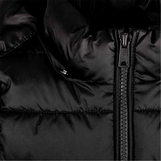 Girls Quilted Gilet Detachable Hood Black Girls Quilted Gilet Detachable Hood Black