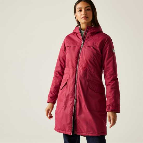 Regatta Womens Romine Ii Waterproof Hooded Long Sleeve Insulated Puffer Jacket Румба Червено (Черно) 