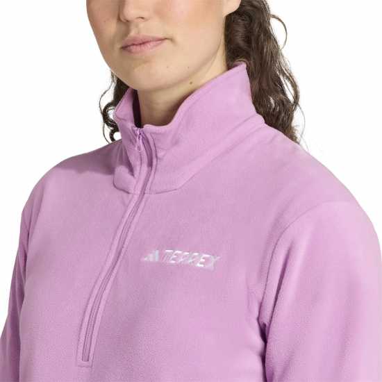 Adidas Дамско Яке Multi Essentials Half Zip Fleece Jacket Womens Лилаво 