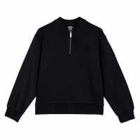 Umbro Quarter Zip Sweatshirt Womens Черно/Черно Дамски полар