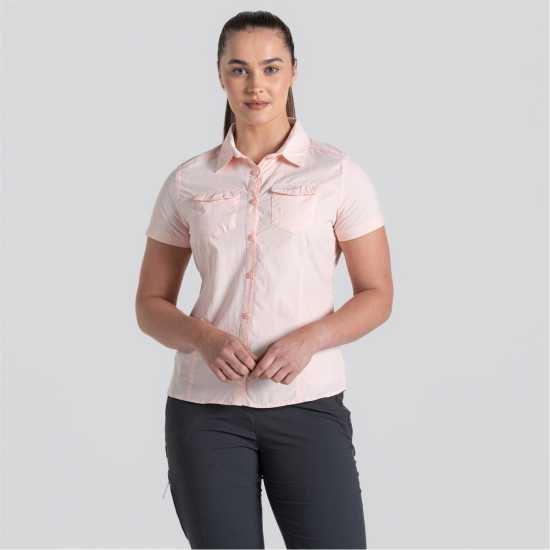 Craghoppers Crag Nl Adv Ss Shirt Ld99 Розова черупка Дамски ризи и тениски