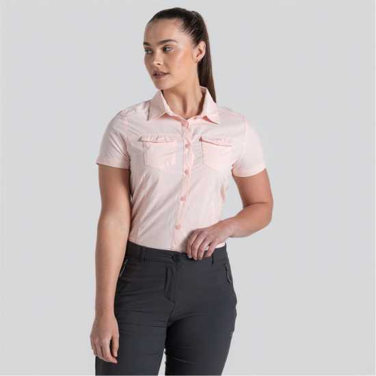 Craghoppers Crag Nl Adv Ss Shirt Ld99 Розова черупка Дамски ризи и тениски