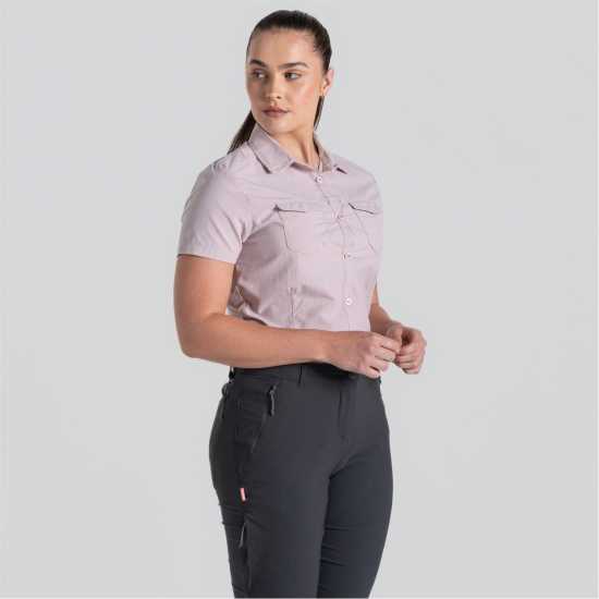Craghoppers Crag Nl Adv Ss Shirt Ld99 Четка в лилаво Дамски ризи и тениски