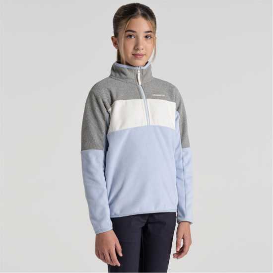 Craghoppers Unisex Kids' Crag Linden Half-Zip Fleece Есен/Сиво меланж Craghoppers Unisex Kids' Crag Linden Half-Zip Fleece Есен/Сиво меланж