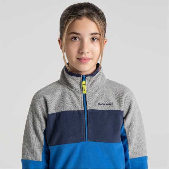 Craghoppers Unisex Kids' Crag Linden Half-Zip Fleece Болт/Сиво ML Craghoppers Unisex Kids' Crag Linden Half-Zip Fleece Болт/Сиво ML