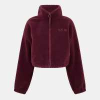 Cropped Borg Full Zip - Vibrant Fig Cropped Borg Full Zip - Vibrant Fig