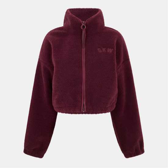 Cropped Borg Full Zip - Vibrant Fig  