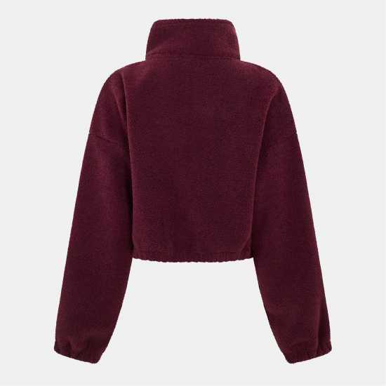 Cropped Borg Full Zip - Vibrant Fig  