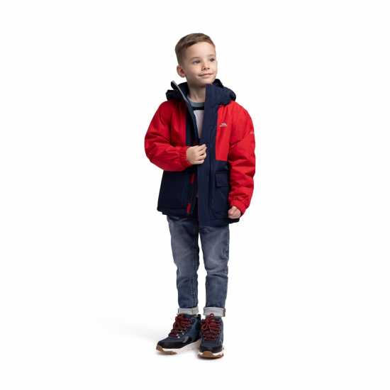 Непромокаемо Яке Trespass Unisex Kids' Risk Waterproof Jacket Червено 