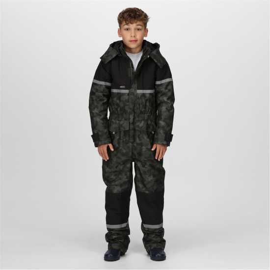 Непромокаемо Яке Regatta Unisex Kids Rancher Waterproof Jacket Камуфлаж/Черно 