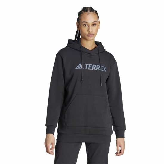 Adidas Terrex Logo Hoodie Womens Черно Дамски полар