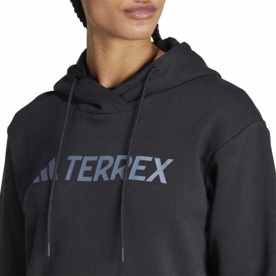 Adidas Terrex Logo Hoodie Womens Черно Дамски полар