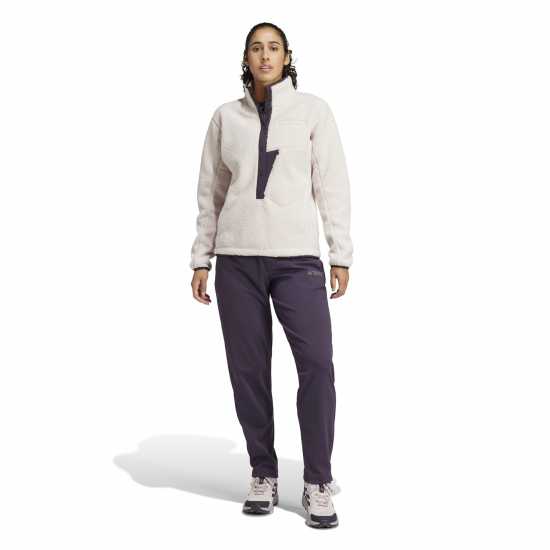 Adidas Terrex Xploric High Pile Fleece Pullover Sweatshirt Womens Пути Мауве Дамски полар