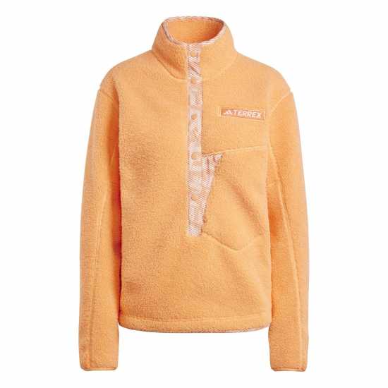 Дамски полар Adidas Terrex Xploric High Pile Fleece Pullover Sweatshirt Womens Кехлибарен оттенък Adidas Terrex Xploric High Pile Fleece Pullover Sweatshirt Womens Кехлибарен оттенък Дамски полар