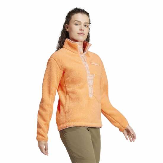Дамски полар Adidas Terrex Xploric High Pile Fleece Pullover Sweatshirt Womens Кехлибарен оттенък Adidas Terrex Xploric High Pile Fleece Pullover Sweatshirt Womens Кехлибарен оттенък Дамски полар