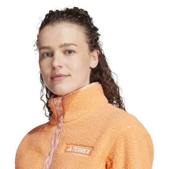 Дамски полар Adidas Terrex Xploric High Pile Fleece Pullover Sweatshirt Womens Кехлибарен оттенък Adidas Terrex Xploric High Pile Fleece Pullover Sweatshirt Womens Кехлибарен оттенък Дамски полар
