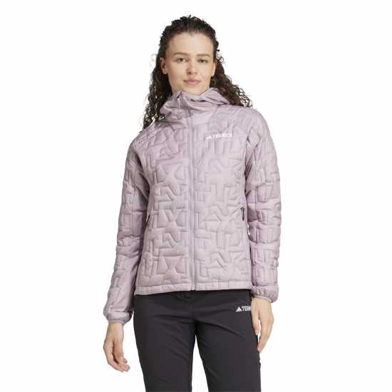 Adidas Дамско Яке С Качулка Terrex Xperior Primaloft Loose Fill Insulated Hooded Jacket Womens Щипка/Черно Дамски якета и палта
