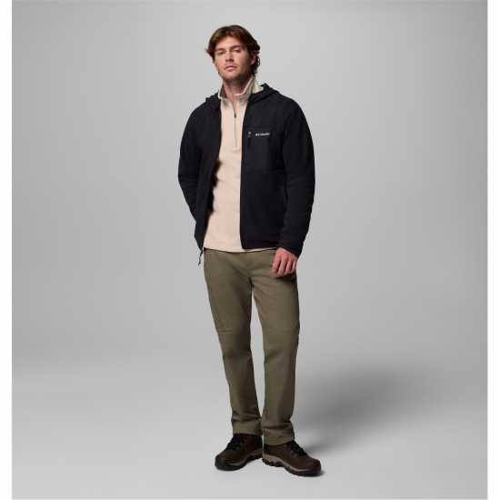 Мъжко Яке Полар Fast Trek Hooded Fleece Jacket Mens Black Мъжки полар