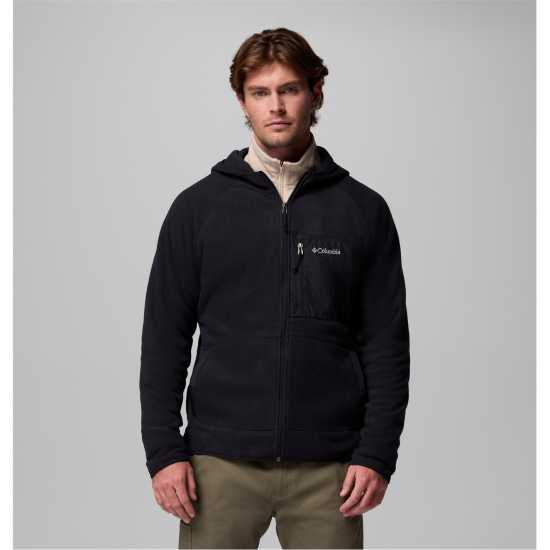 Мъжко Яке Полар Fast Trek Hooded Fleece Jacket Mens Black Мъжки полар