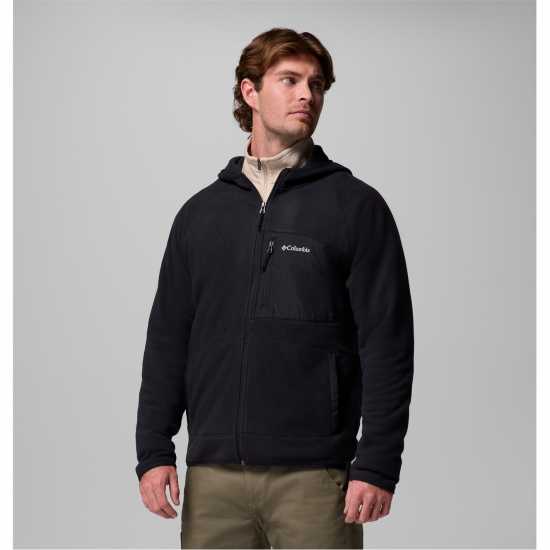 Мъжко Яке Полар Fast Trek Hooded Fleece Jacket Mens Black Мъжки полар