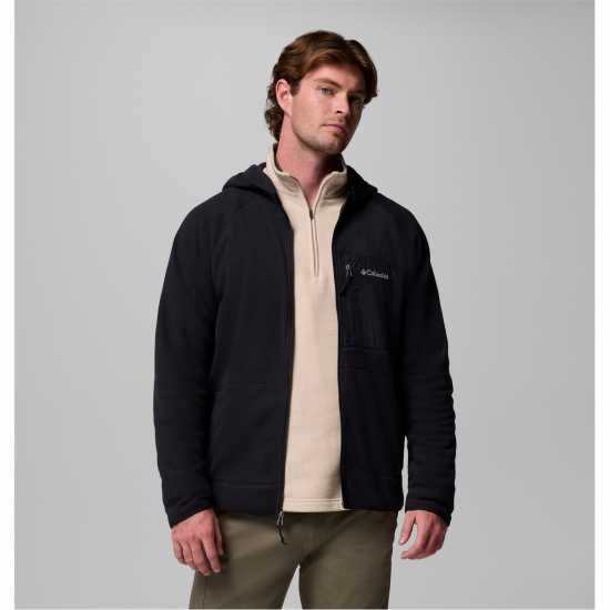 Мъжко Яке Полар Fast Trek Hooded Fleece Jacket Mens Black Мъжки полар