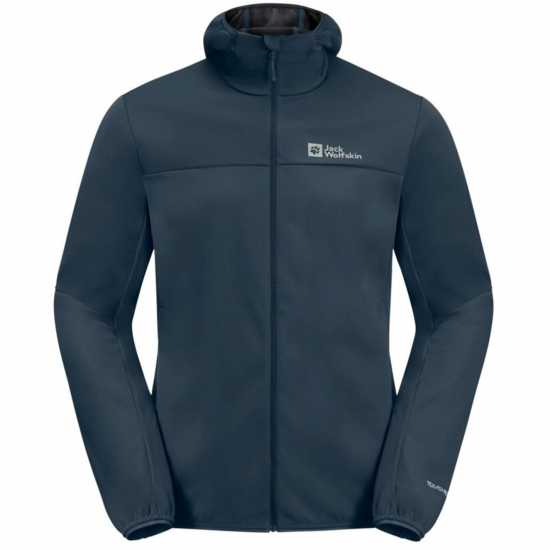 Jack Wolfskin Шел Яке Men's Feldberg Water Resistant Windproof Hooded Long Sleeve Softshell Jacket Полунощно небе 