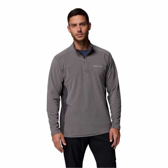 Мъжки Полар С Цип Columbia Klamath Range Half Zip Fleece Mens City Grey 