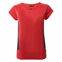 Craghoppers Women's Crag Atmos Short-Sleeve Performance T-Shirt Рио Червено 