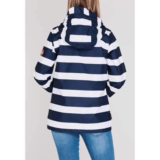 Gelert Водонепромокаемо Дамско Яке Coast Waterproof Jacket Ladies Navy/Wht Stripe Дамски якета и палта