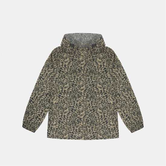 Gelert Непромокаемо Яке Womens Packaway Hooded Packable Waterproof Jacket Leopard Print 