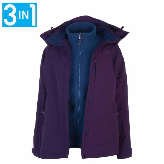 Дамски якета и палта Karrimor Дамско Яке 3 In 1 Waterproof Jacket Womens Blackberry Karrimor Дамско Яке 3 In 1 Waterproof Jacket Womens Blackberry Дамски якета и палта