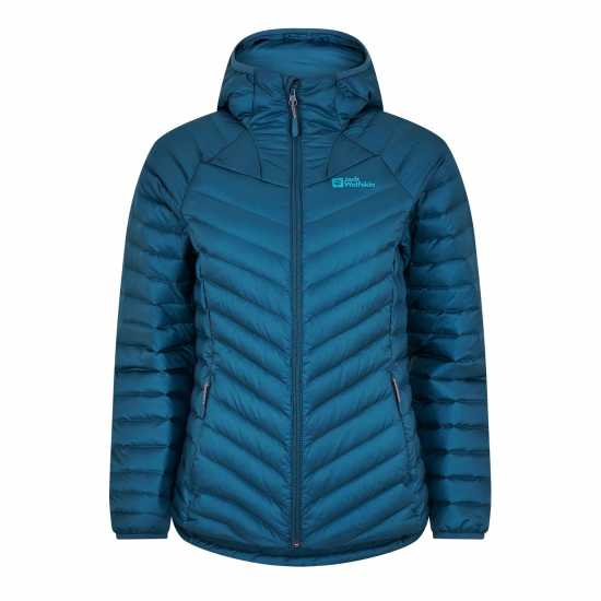 Jack Wolfskin Пухено Яке Jw Passamani Hooded Down Jacket Синьо 